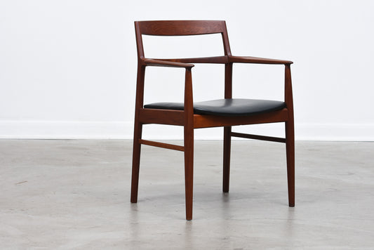 Teak + leather armchair by Henning Kjærnulf