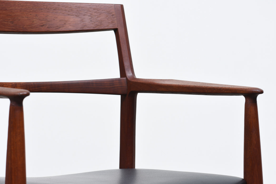 Teak + leather armchair by Henning Kjærnulf