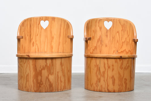 Two available: Swedish pine tub chairs