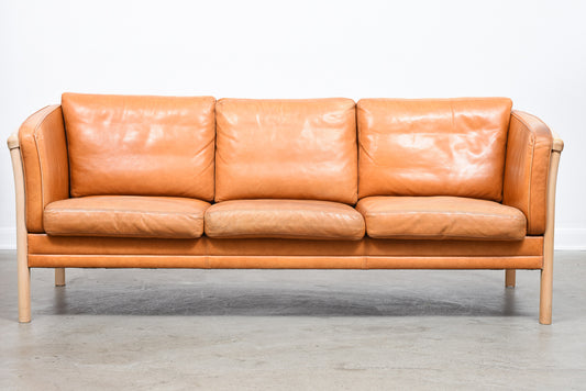 Three seat leather sofa by Stouby