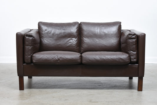 Two seat leather box sofa