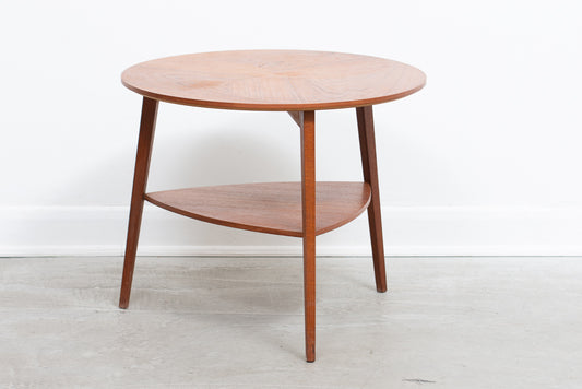 Round teak coffee table