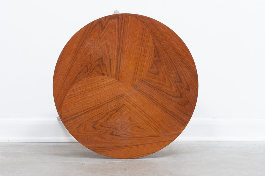 Round teak coffee table