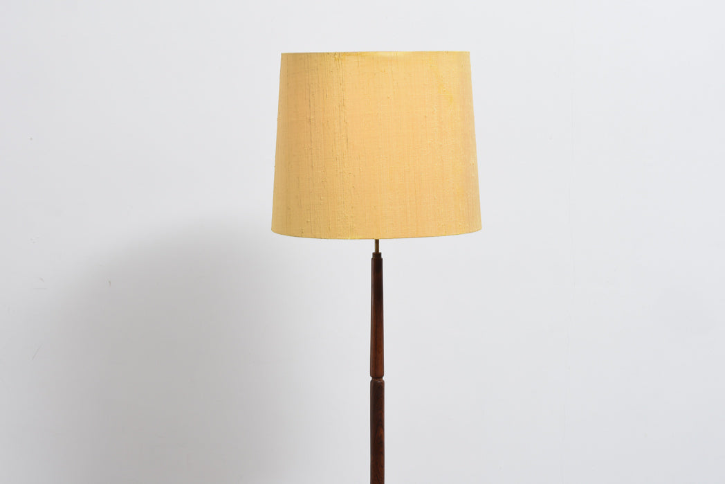 1960s rosewood floor lamp with shade