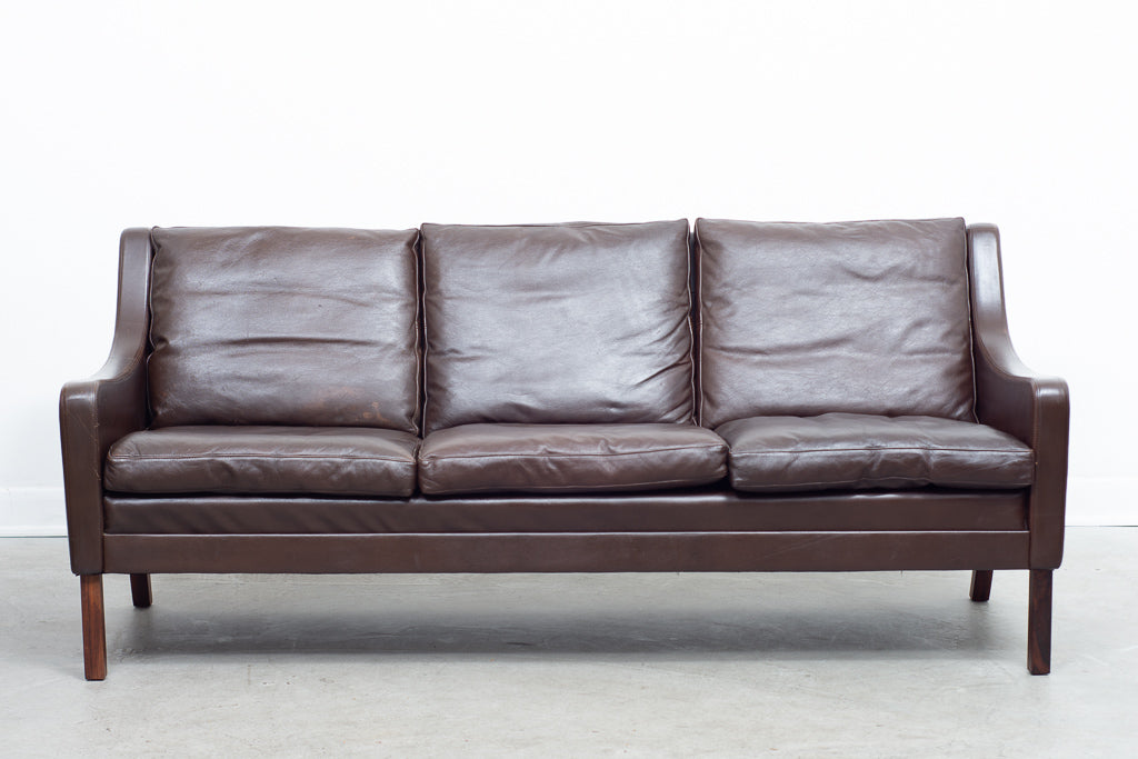 Three seat leather sofa by G. Thams