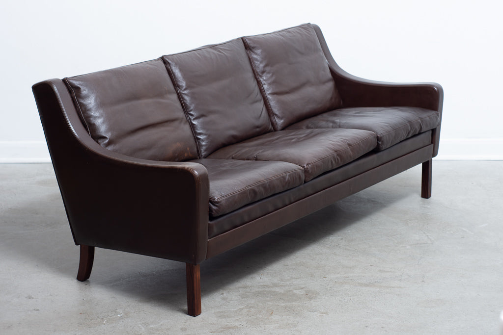 Three seat leather sofa by G. Thams