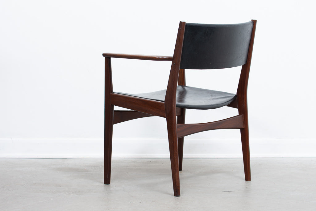 Teak + leather armchair by Poul Volther