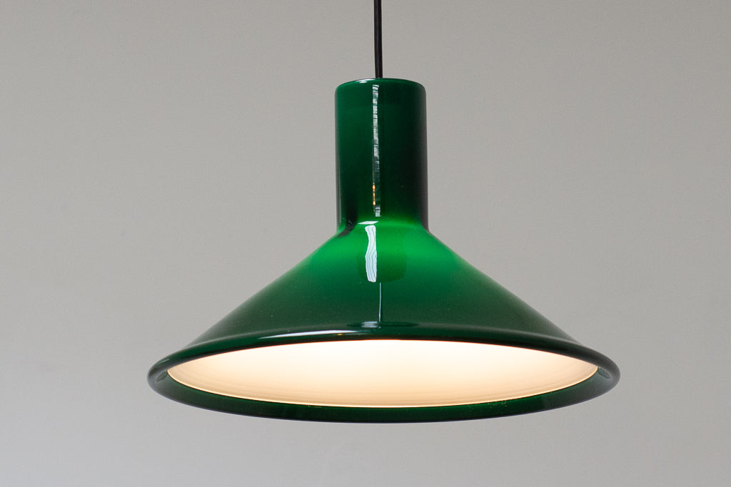 Glass ceiling lamp by Michael Bang for Holmegaard - Green