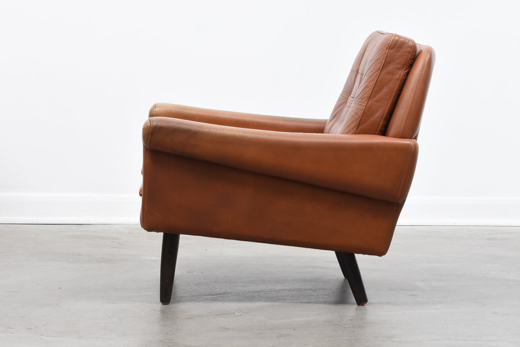 1960s leather lounger by Svend Skipper
