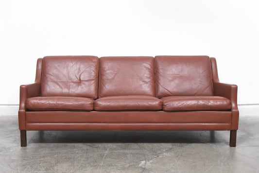 Chocolate leather three seater