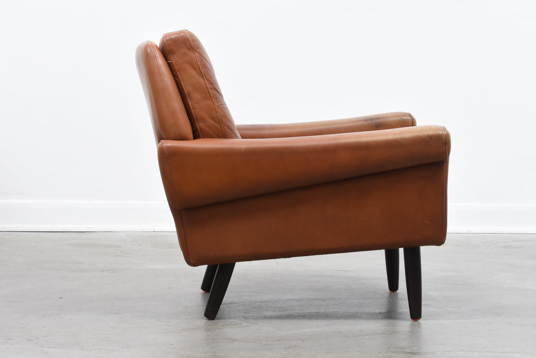 1960s leather lounger by Svend Skipper