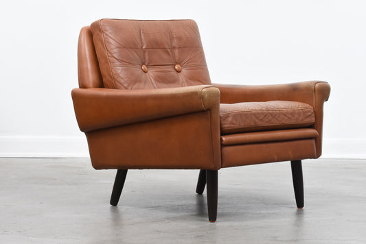 1960s leather lounger by Svend Skipper