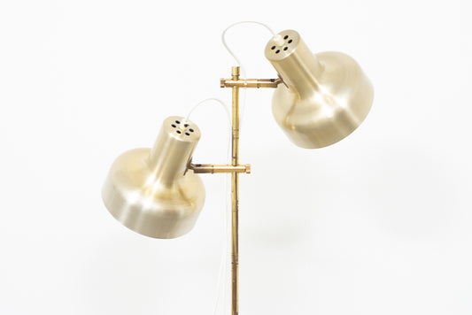 1960s twin-headed brass floor lamp