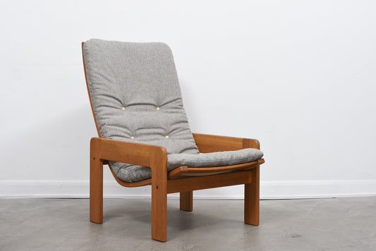 1970s oak lounger by Yngve Ekström