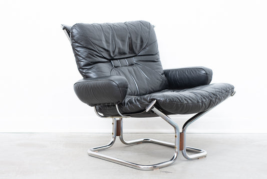 1960s Norwegian leather lounger