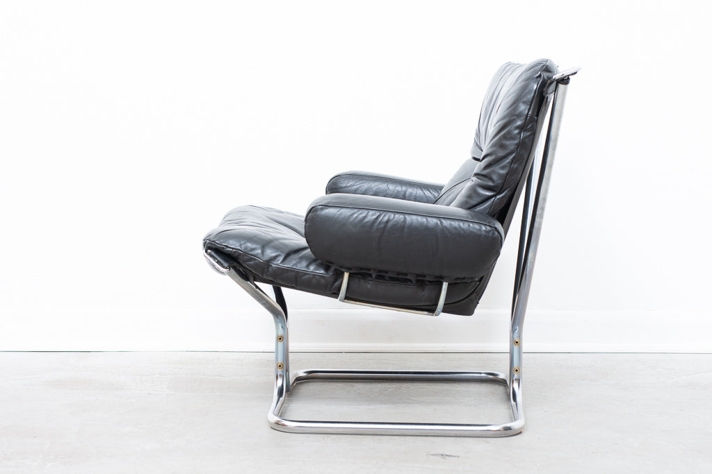 1960s Norwegian leather lounger