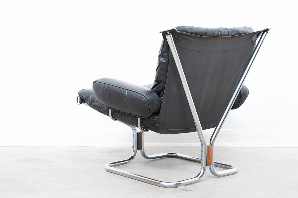 1960s Norwegian leather lounger