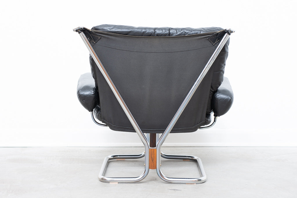 1960s Norwegian leather lounger