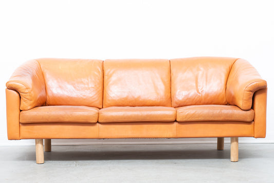 Three seat leather sofa by Mogens Hansen