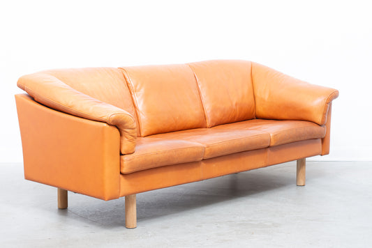 Three seat leather sofa by Mogens Hansen