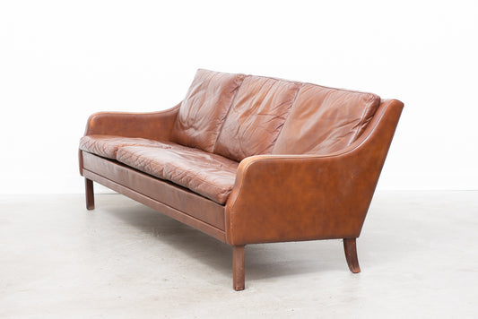 1960s three seat leather sofa