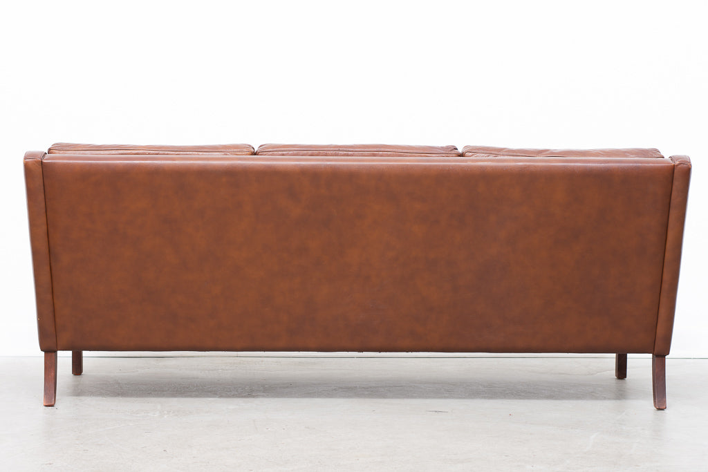 1960s three seat leather sofa