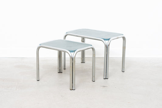 Nest of two tables with steel frames