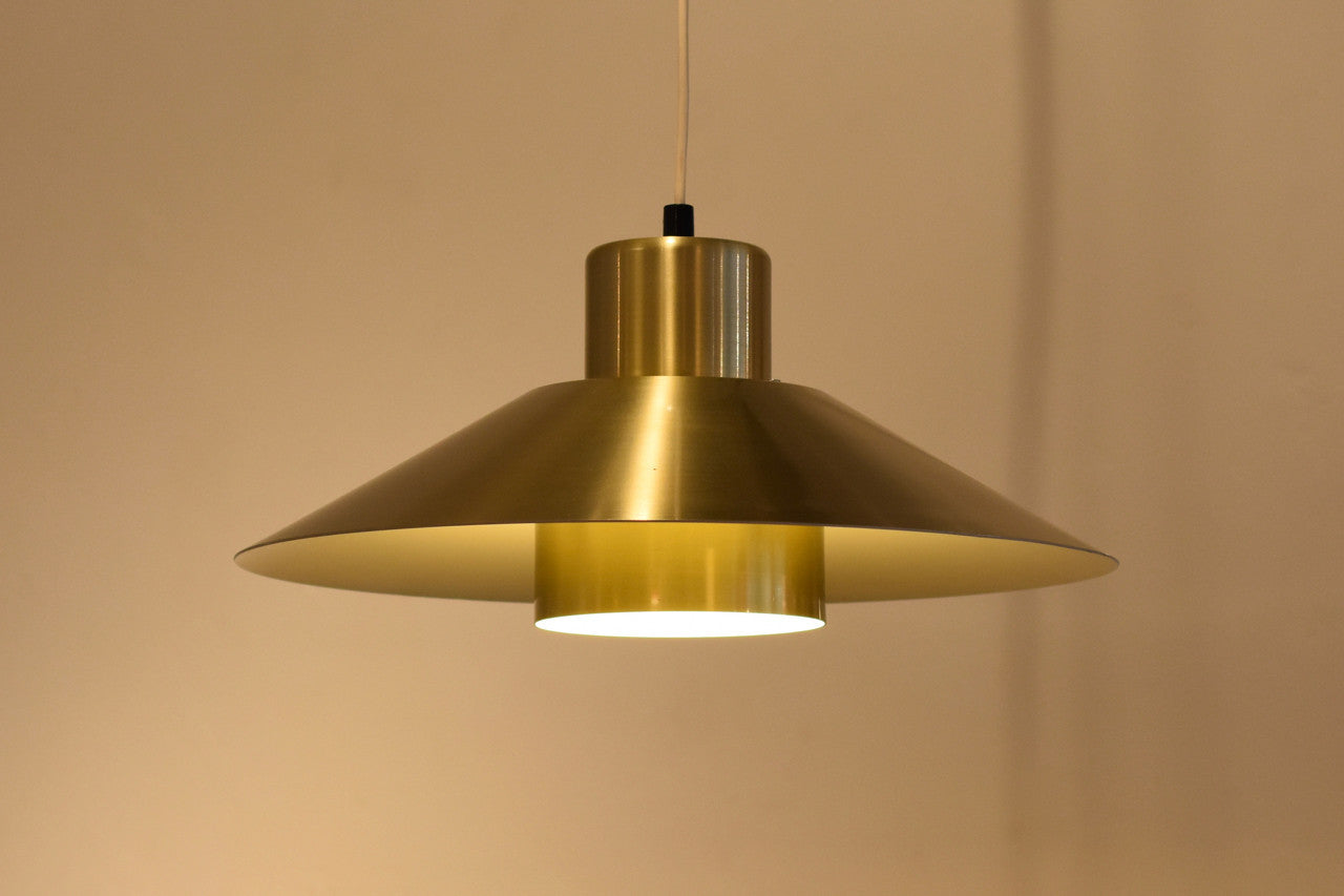 Cone shaped brass ceiling light