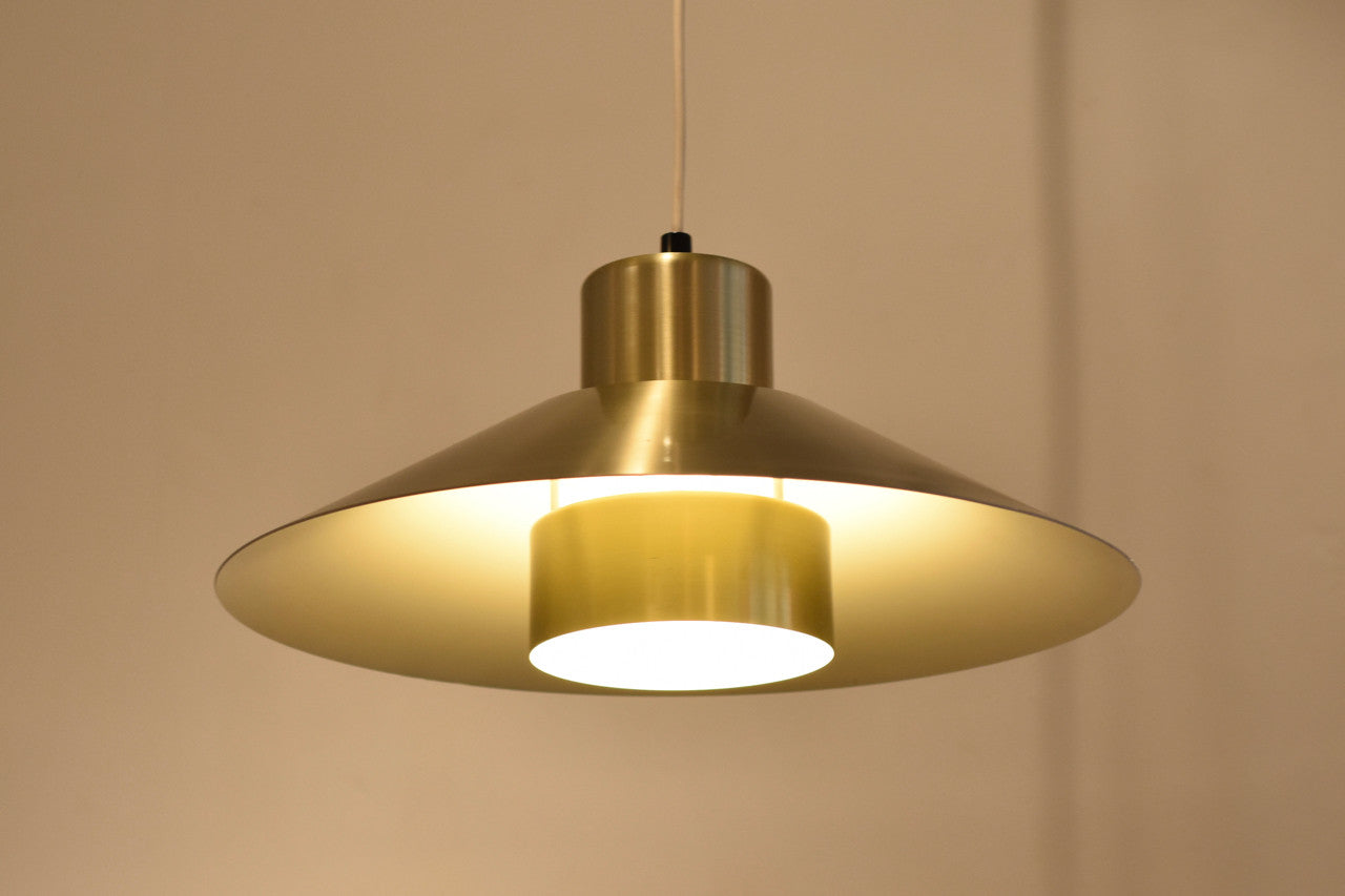 Cone shaped brass ceiling light