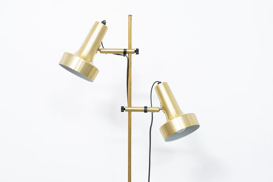 1960s twin-headed brass floor lamp