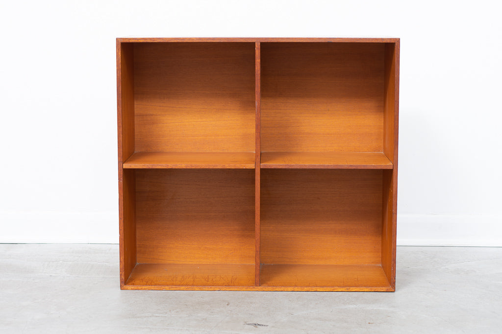 Low teak bookshelf