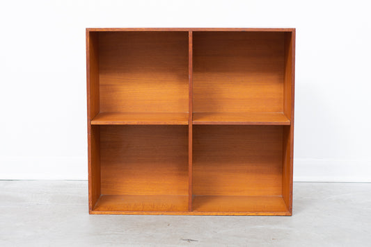 Low teak bookshelf