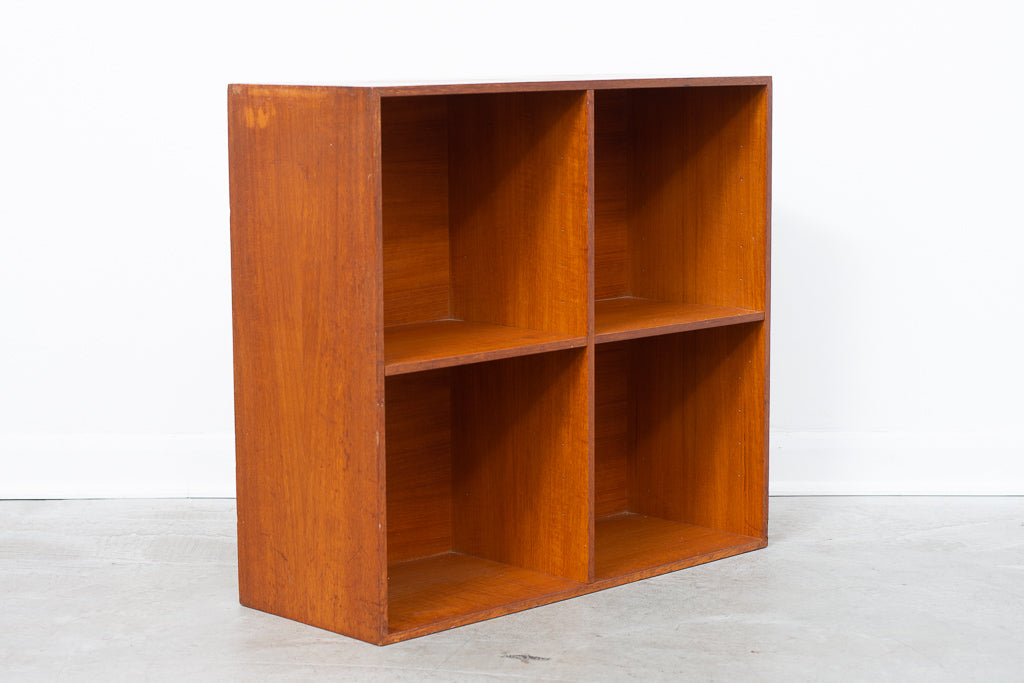 Low teak bookshelf