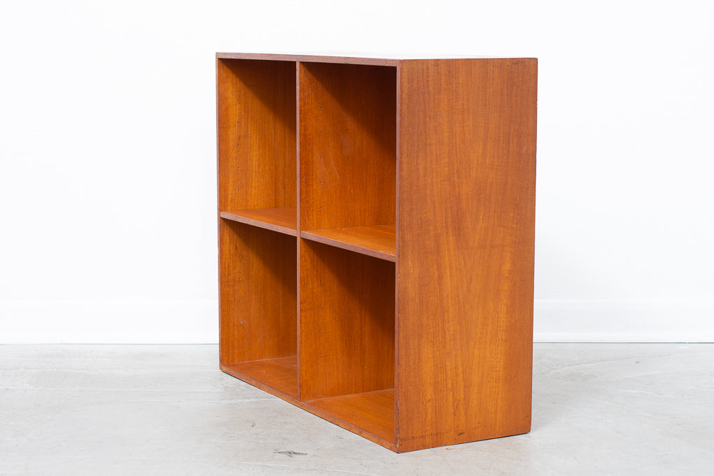 Low teak bookshelf