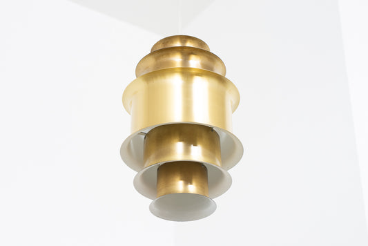 1960s multi-tiered brass ceiling lamp