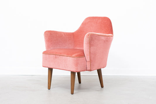 1950s rose velour lounge chair