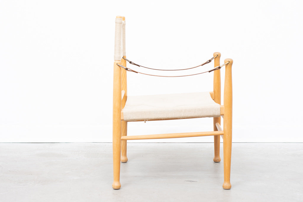 Beech + canvas safari chair