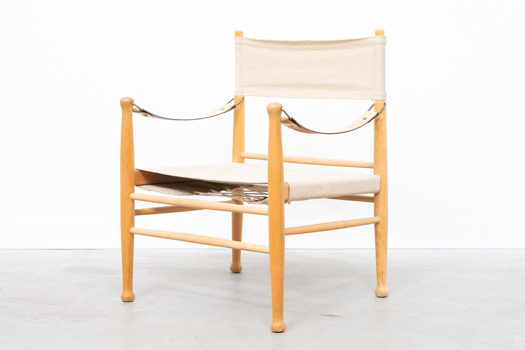 Beech + canvas safari chair