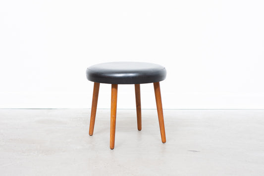 1960s vinyl + beech footstool