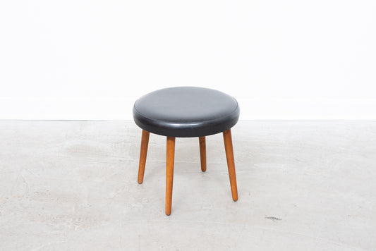 1960s vinyl + beech footstool