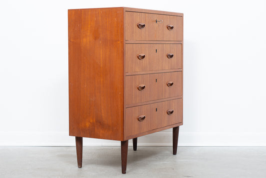 Teak chest of four drawers