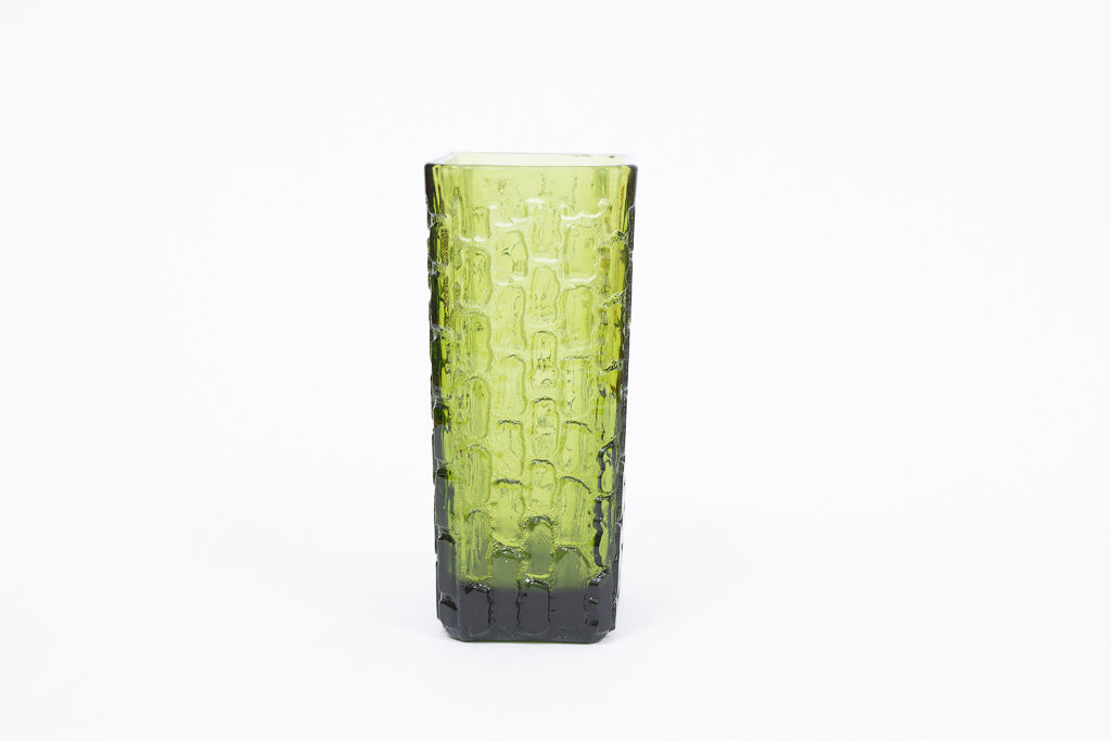 Vintage Swedish etched glass vase