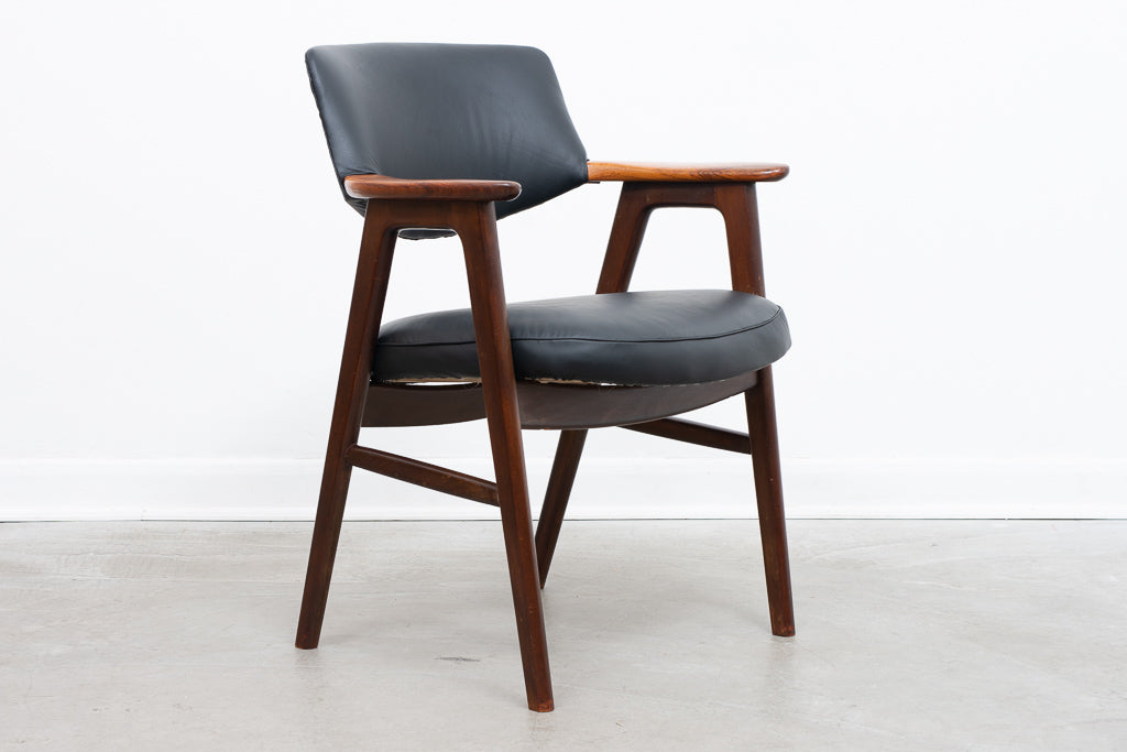 Rosewood + leather armchair by Erik Kirkegaard