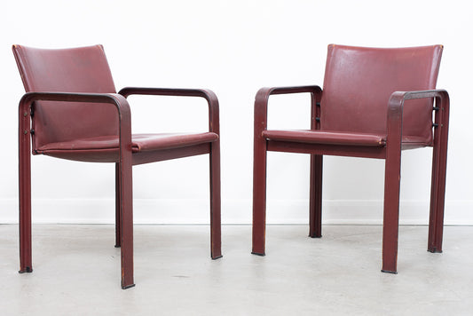 Pair of leather armchairs by Matteo Grassi