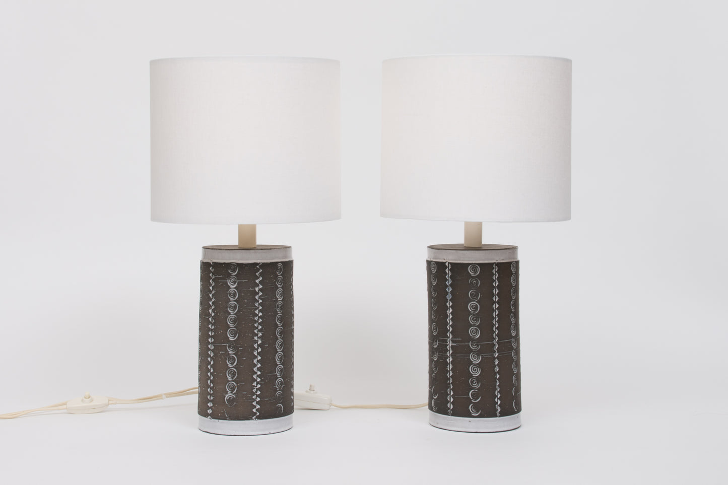 Two available: Vintage Swedish stoneware table lamps