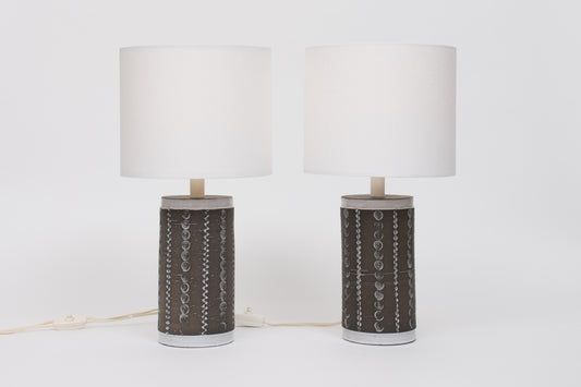 Two available: Vintage Swedish stoneware table lamps