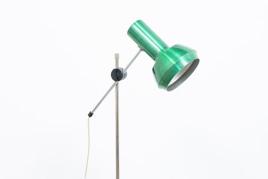 Vintage floor lamp with metallic green shade