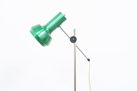 Vintage floor lamp with metallic green shade