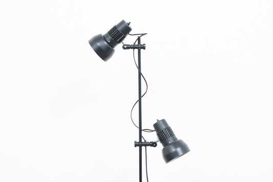 Twin-headed floor lamp with black shades