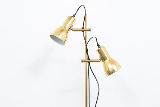 1960s twin-headed brass floor lamp